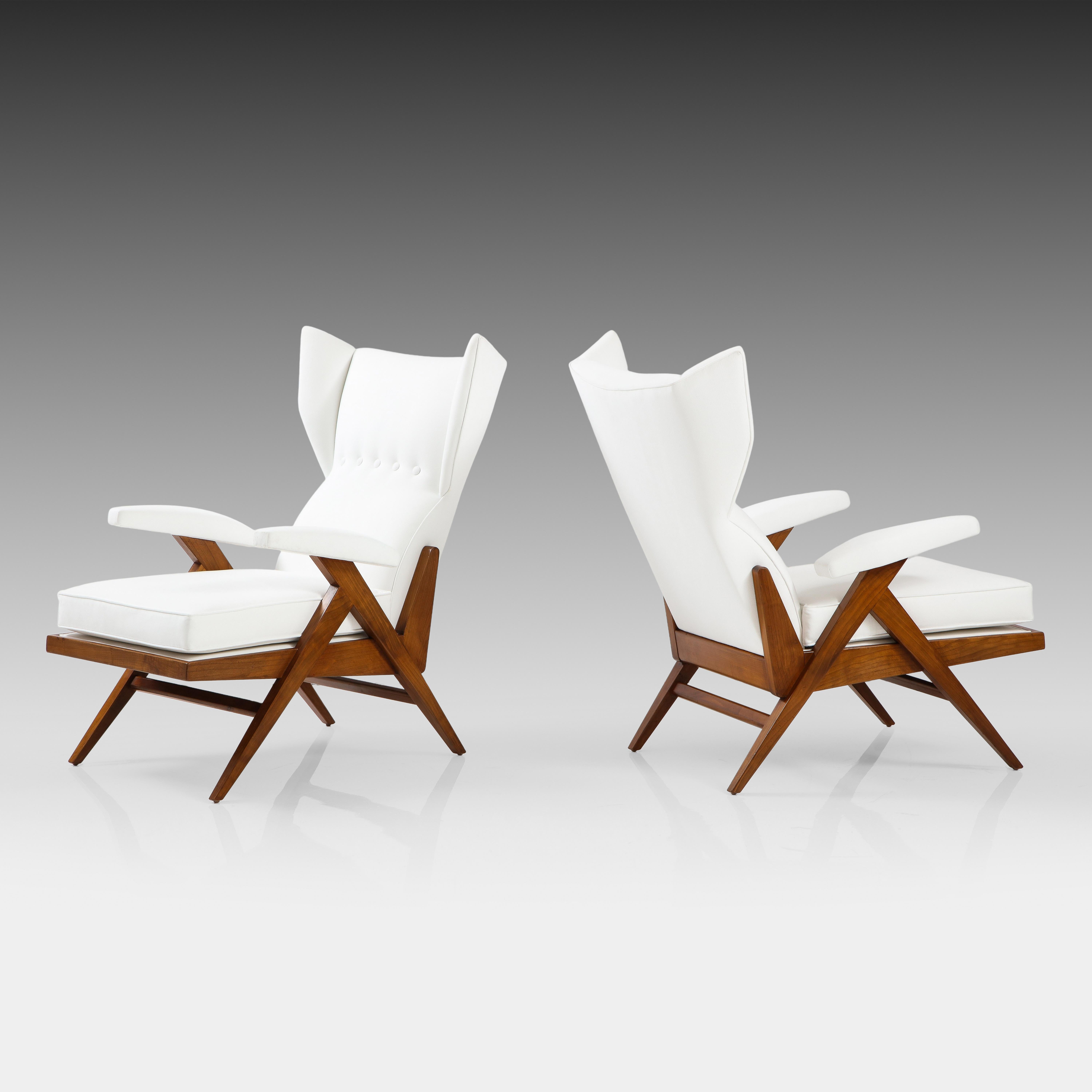 Renzo Franchi für Camerani Seltenes Paar weißer „Camea“-Loungesessel, 1950er Jahre im Angebot 1