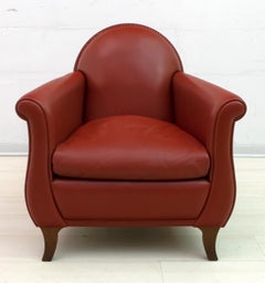 Renzo Frau Italian Leather Armchair "Lyra" by Poltrona Frau