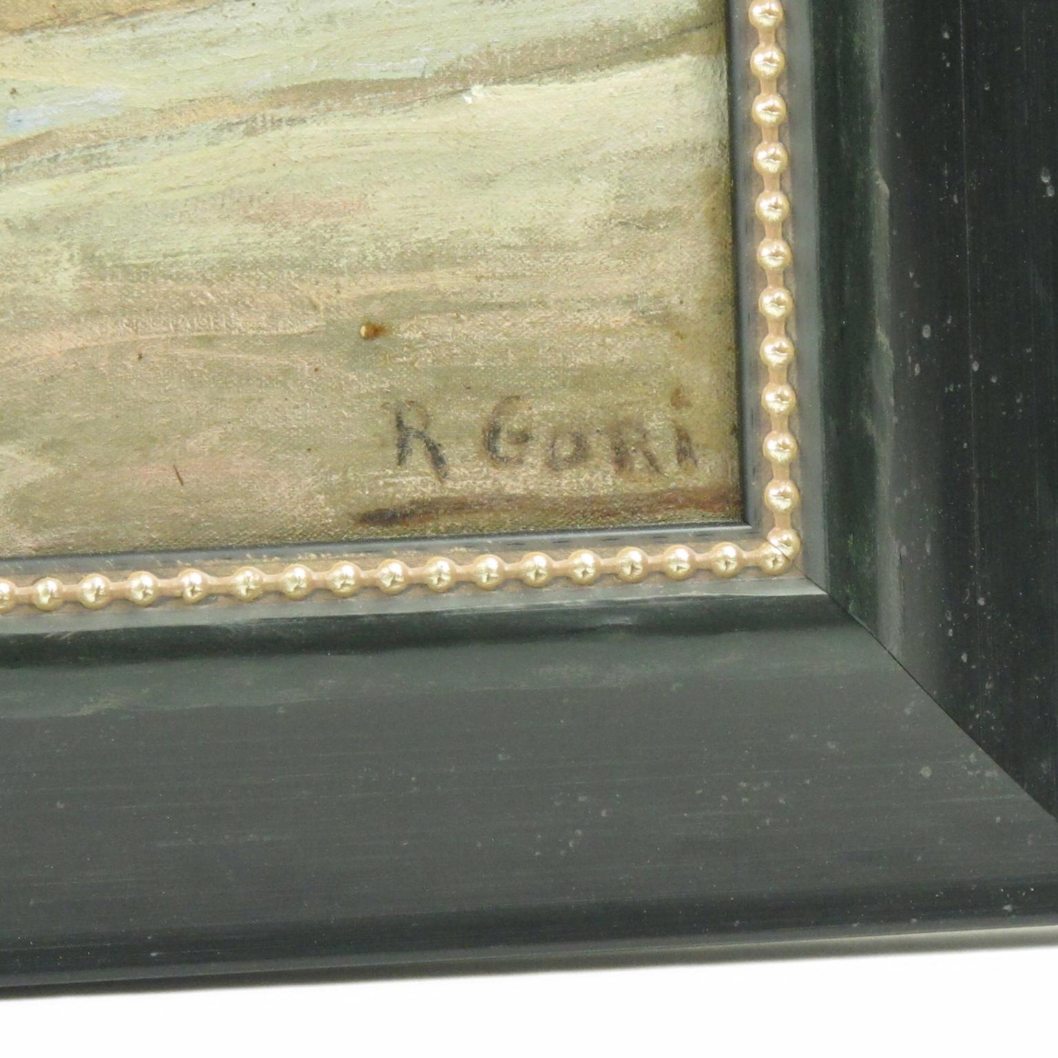 Street View in France, Öl auf Leinwand, Gemälde von Renzo Gori im Angebot 5