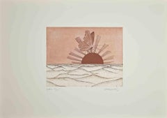 Butterfly in the Desert - Original Etching by Renzo Margonari - 1980