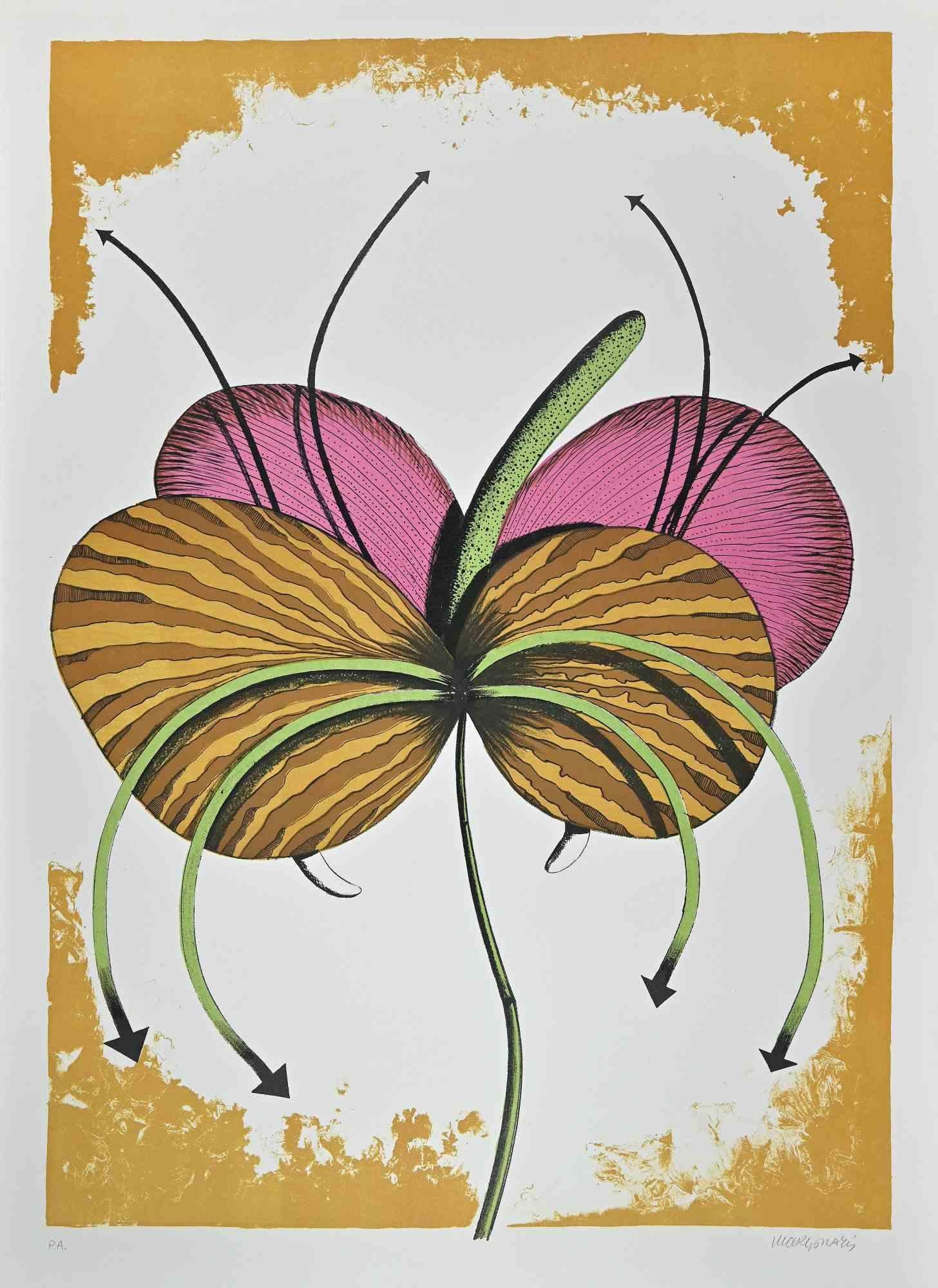 Flor es una litografía original realizada por Renzo Margonari en 1976.

Firmado a mano.

Numerada. Edición, VI/XXV.