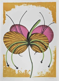 Blumenblume - Originallithographie von Renzo Margonari - 1976