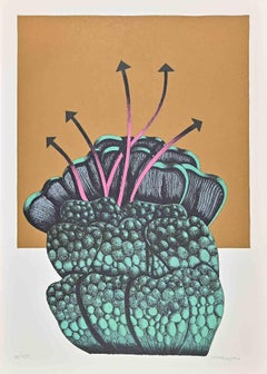 Signal de fleurs - Lithographie de Renzo Margonari - 1976