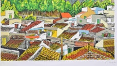 Landscape in Sicily - Lithograph by Renzo Meschis - 1989