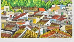 Landscape in Sicily - Lithograph by Renzo Meschis - 1989