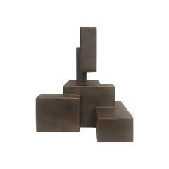 "Renzo" Mixed-Media Table Top Sculpture in Bronze Finish by Dan Schneiger