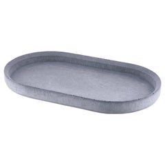21st Century Concrete Cement Tray Centrepiece Handmade in Italy Blue Grey Color