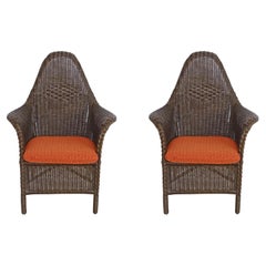 Renzo Mongiardino Pair of Wicker Astrea Armchairs for Bonacina, Italy 1977