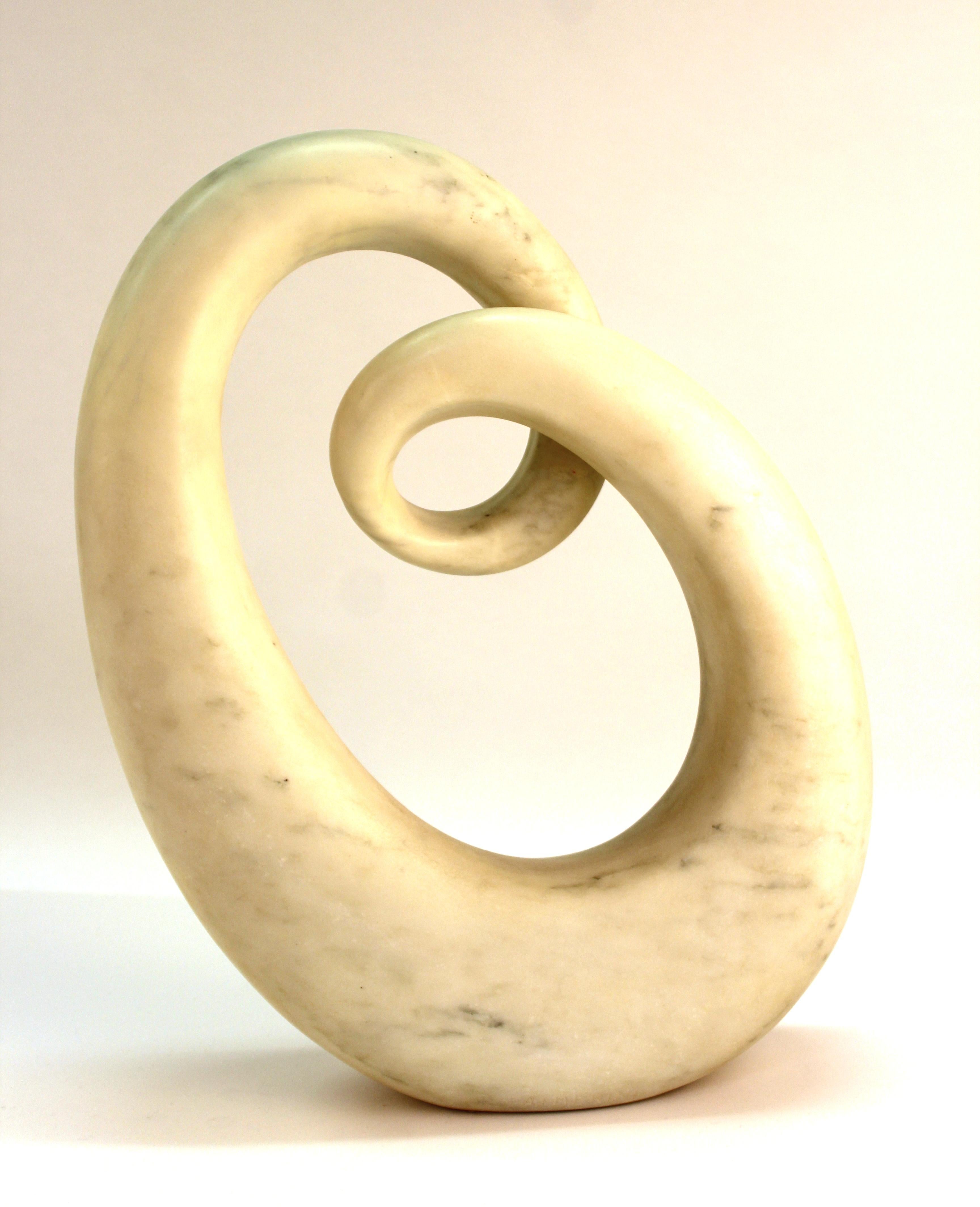 Hand-Carved Renzo Palmerini Modern Abstract Marble 'Infinity' Sculpture