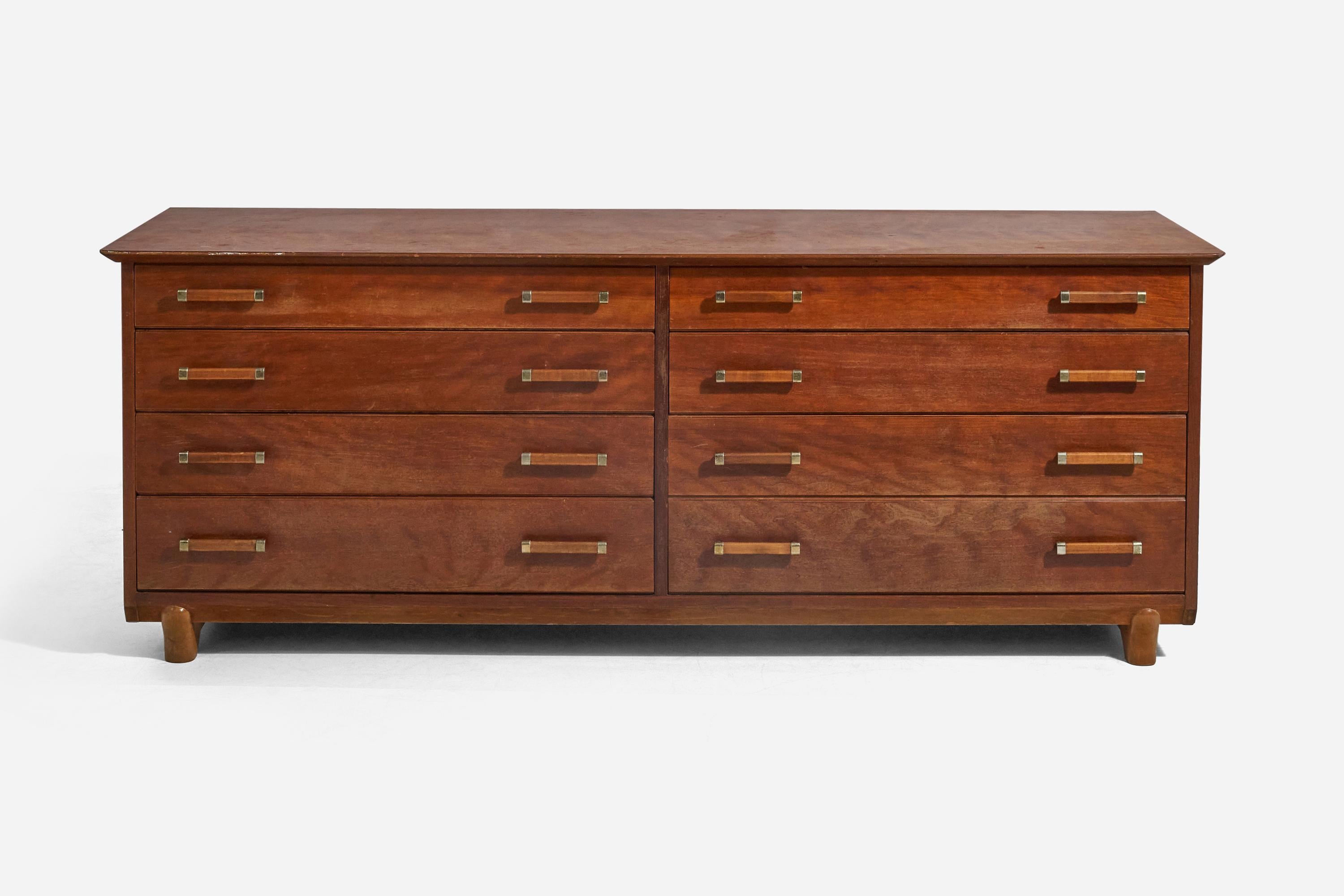 American Renzo Rutili, Cabinet, Wood, Johnson Furniture Company, USA, c. 1950s For Sale