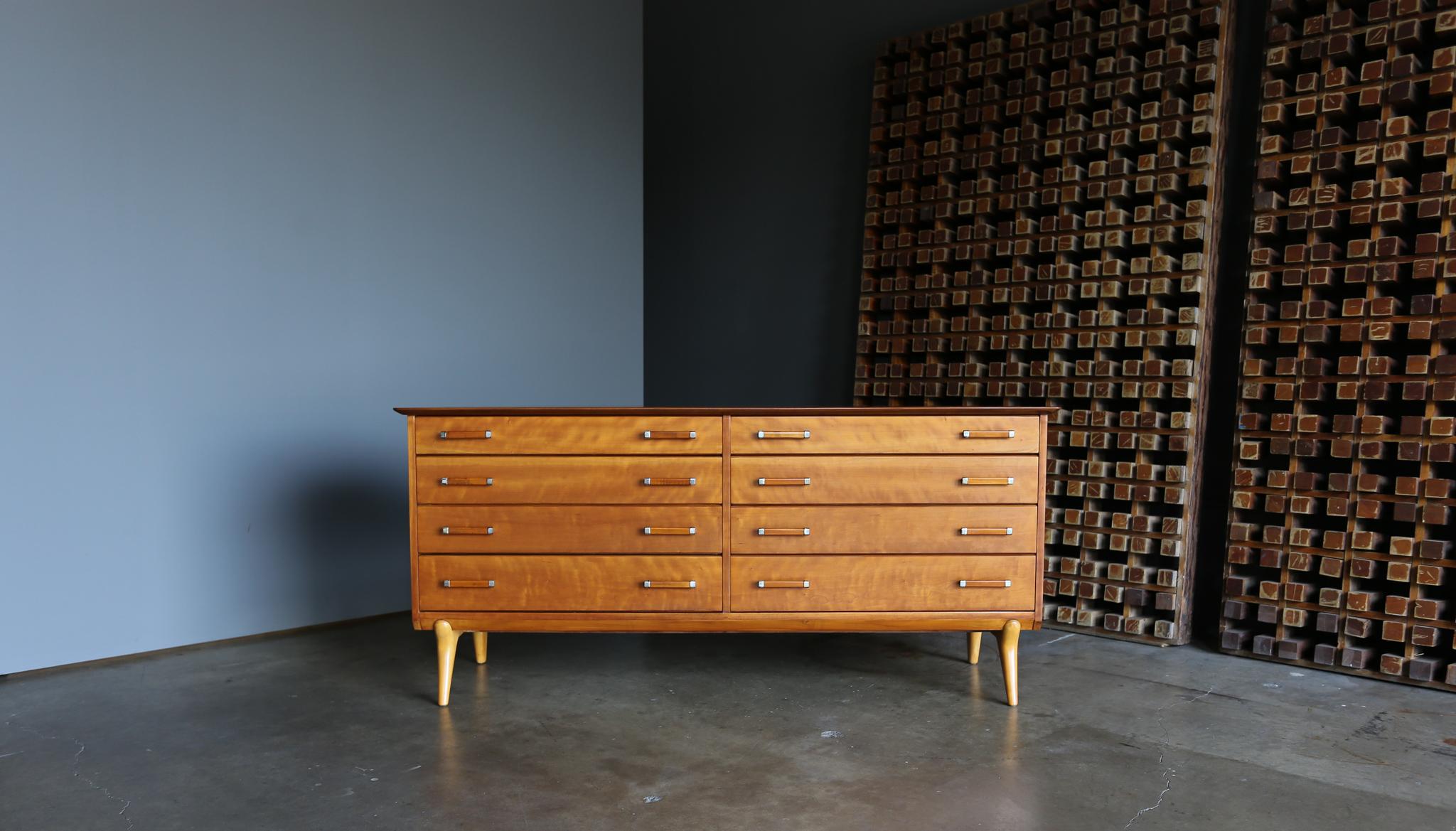 Renzo Rutili chest of drawers for Johnson Furniture Company. circa 1955. This piece has been professionally restored.