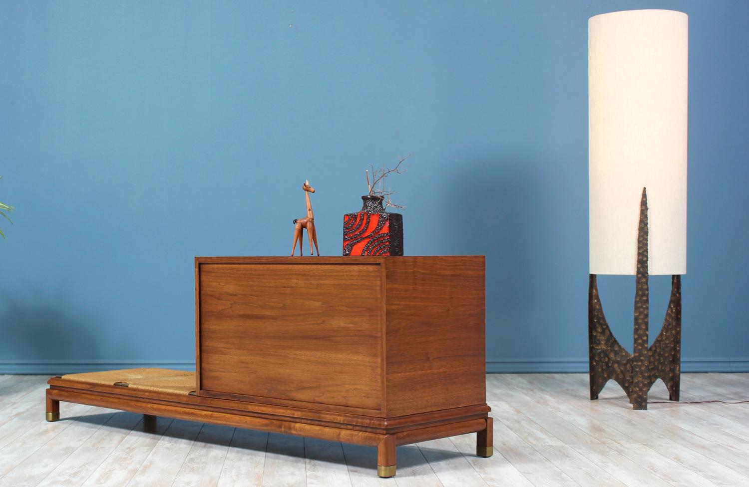 Mid-Century Modern Renzo Rutili Credenza with Seating Bench for Johnson Furniture For Sale