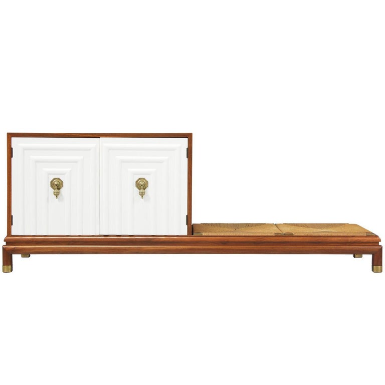 Renzo Rutili Credenza with Seating Bench for Johnson Furniture For Sale