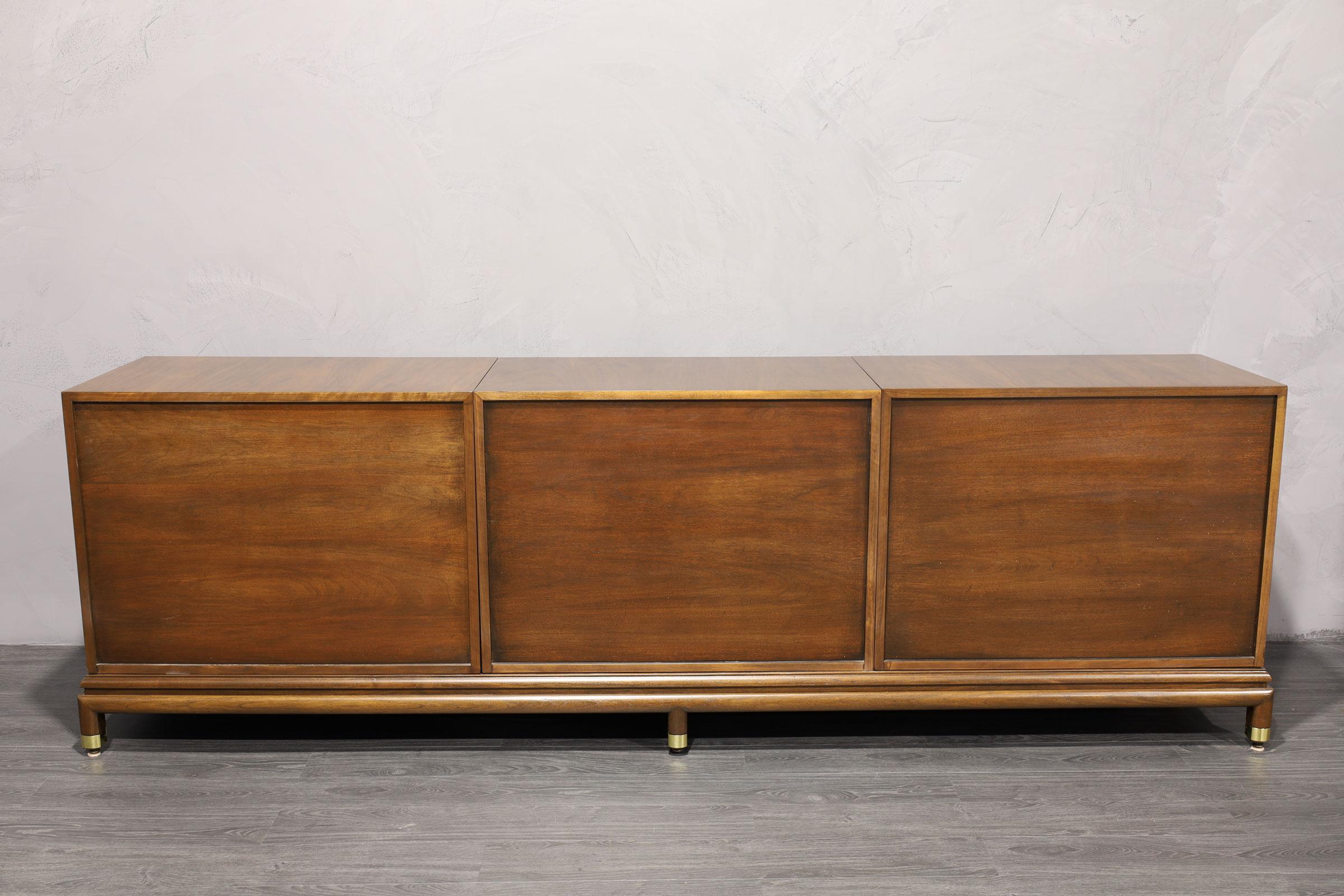 Mid-Century Modern Renzo Rutili for John Stuart/Johnson Furniture Large Sideboard in Walnut For Sale