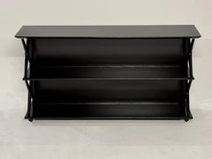 Renzo Rutili for Johnson Furniture Co. 1950s Low X Form Two Shelf Bookcase