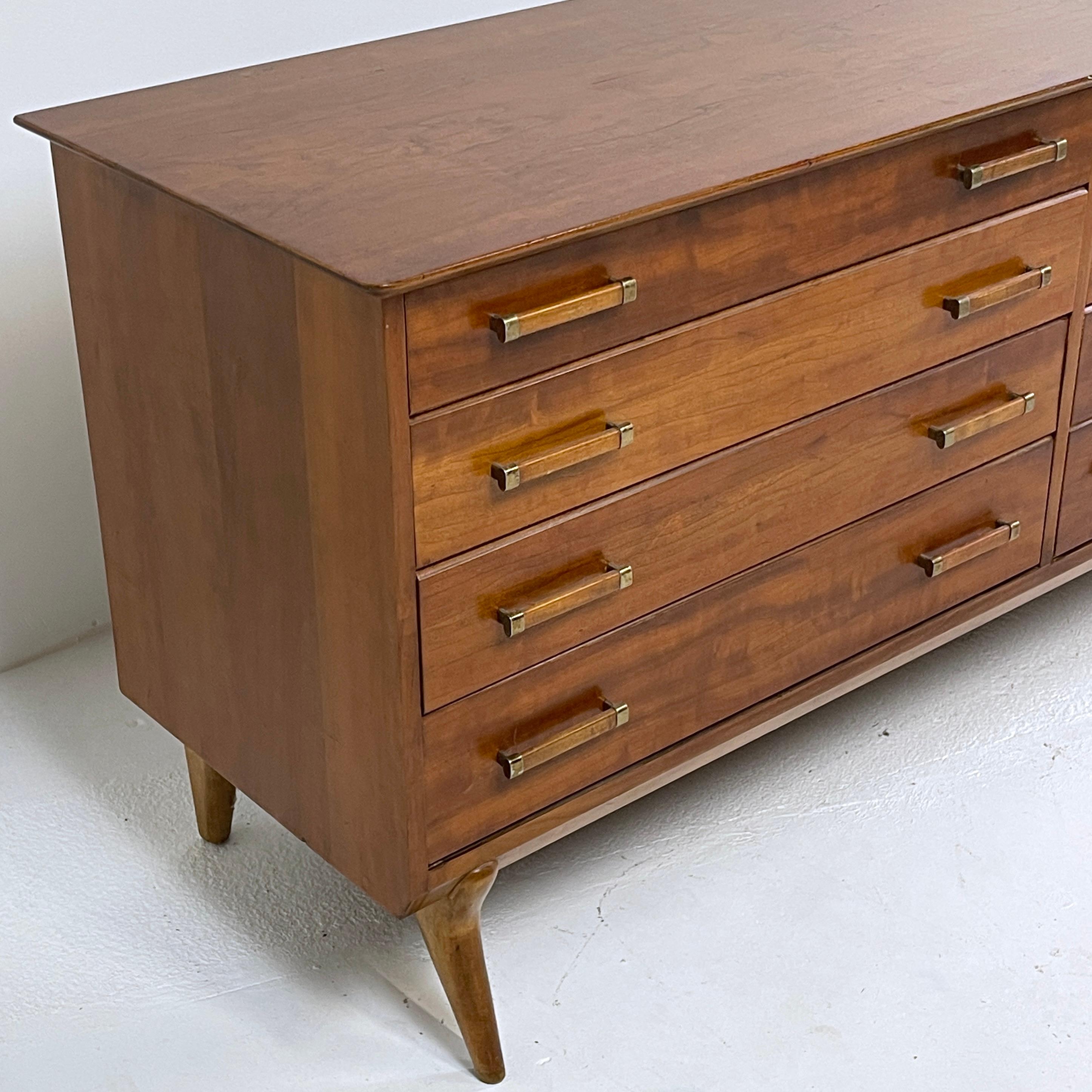 Renzo Rutili for Johnson Furniture Sculptural Cherry Long Dresser or Credenza 3
