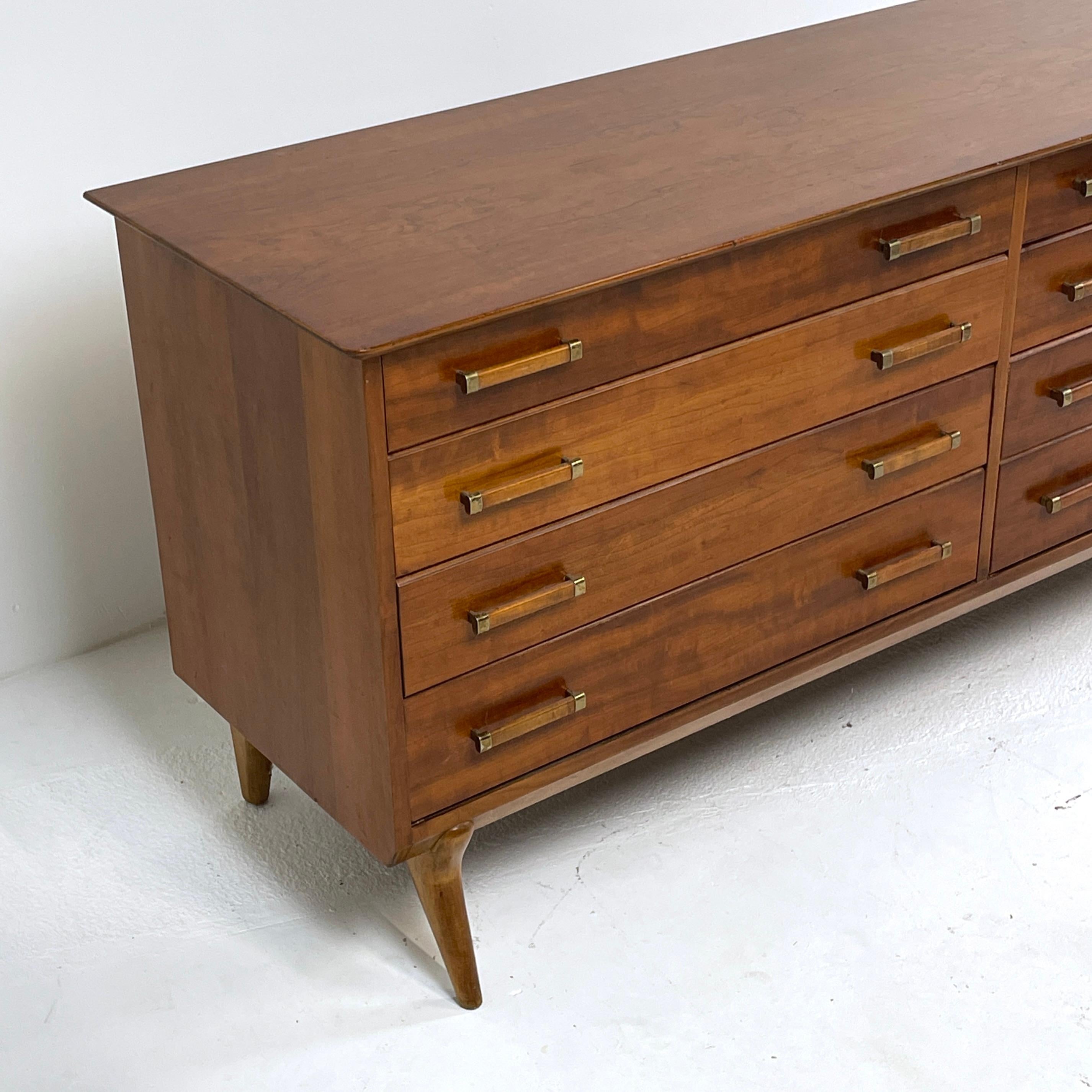 Renzo Rutili for Johnson Furniture Sculptural Cherry Long Dresser or Credenza 4