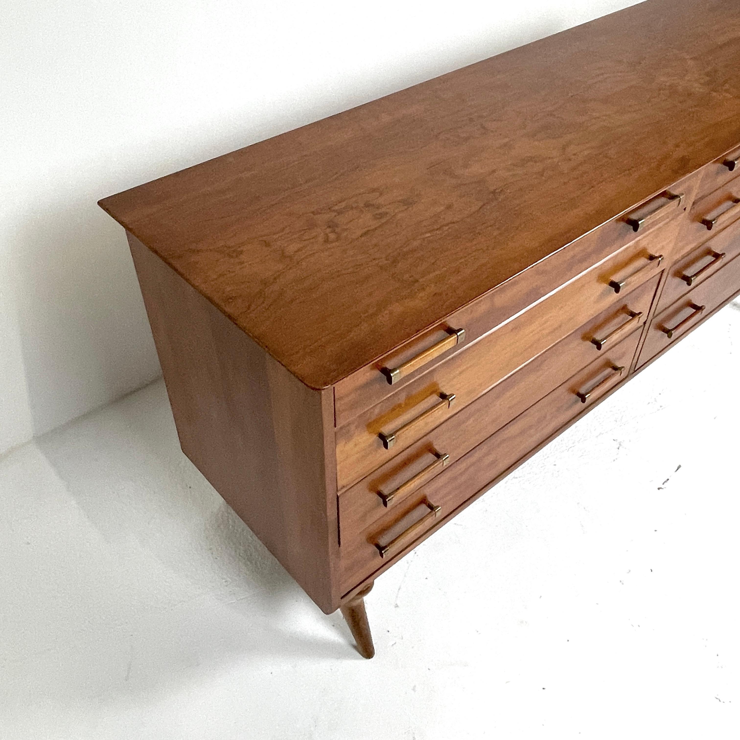 Renzo Rutili for Johnson Furniture Sculptural Cherry Long Dresser or Credenza 6