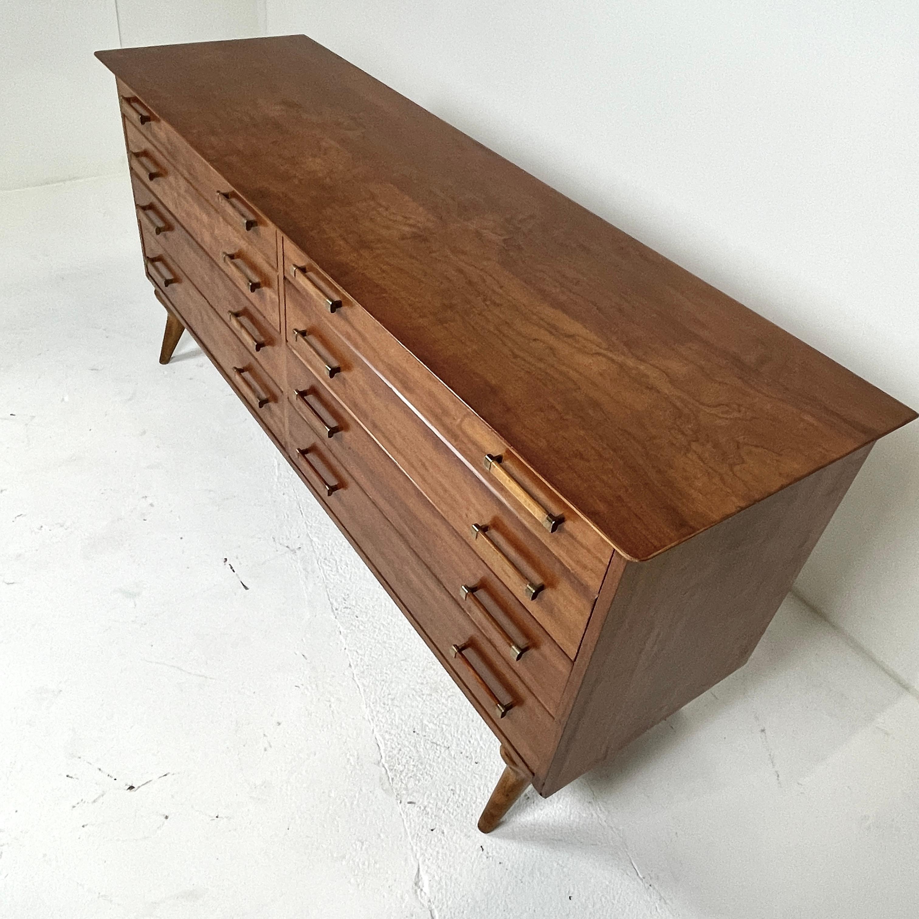 Renzo Rutili for Johnson Furniture Sculptural Cherry Long Dresser or Credenza 7