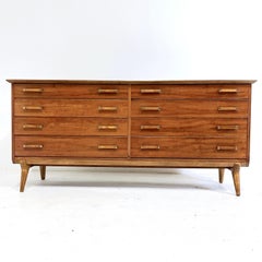 Renzo Rutili for Johnson Furniture Sculptural Cherry Long Dresser or Credenza