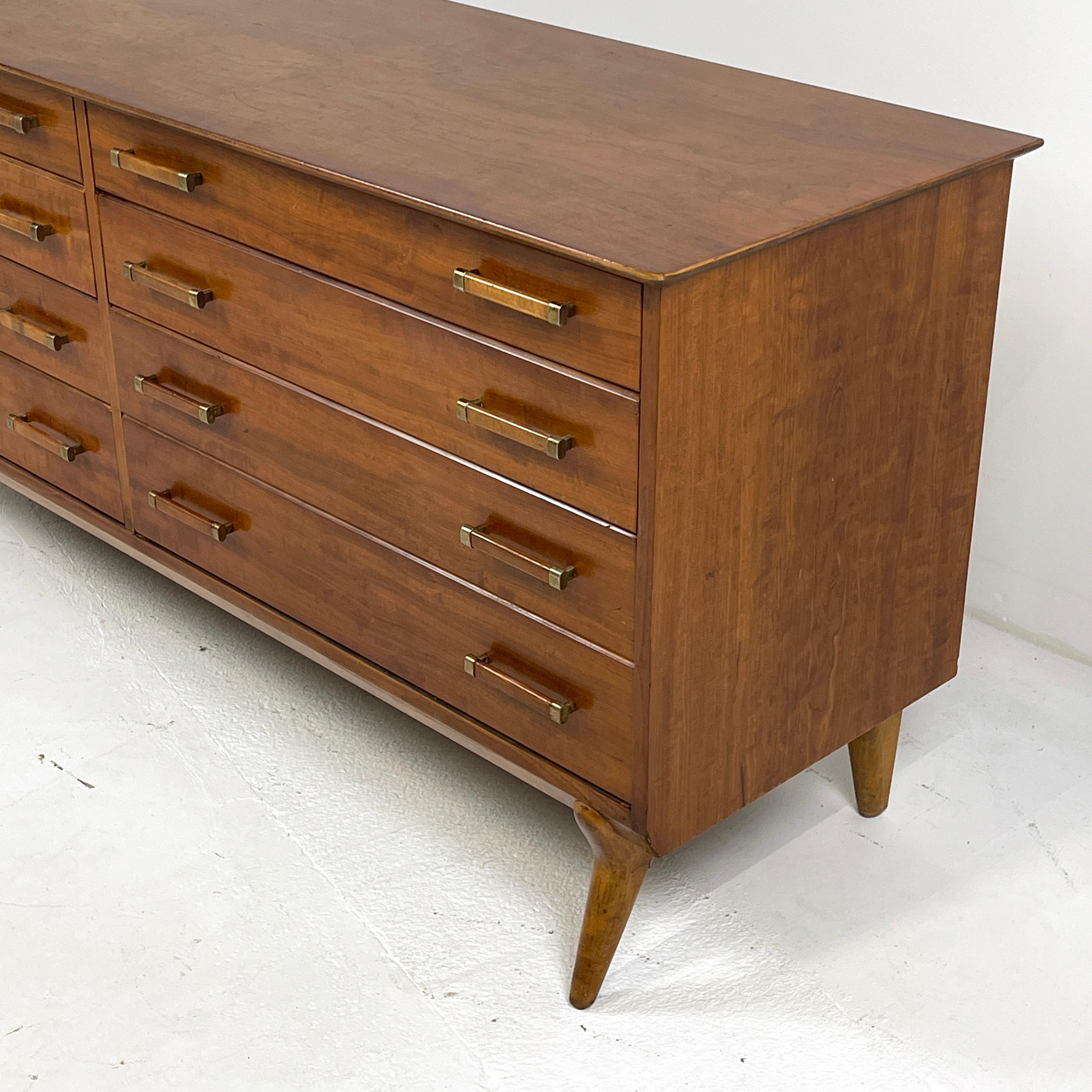 Renzo Rutili for Johnson Furniture Sculptural Cherry Long Dresser or Credenza 2