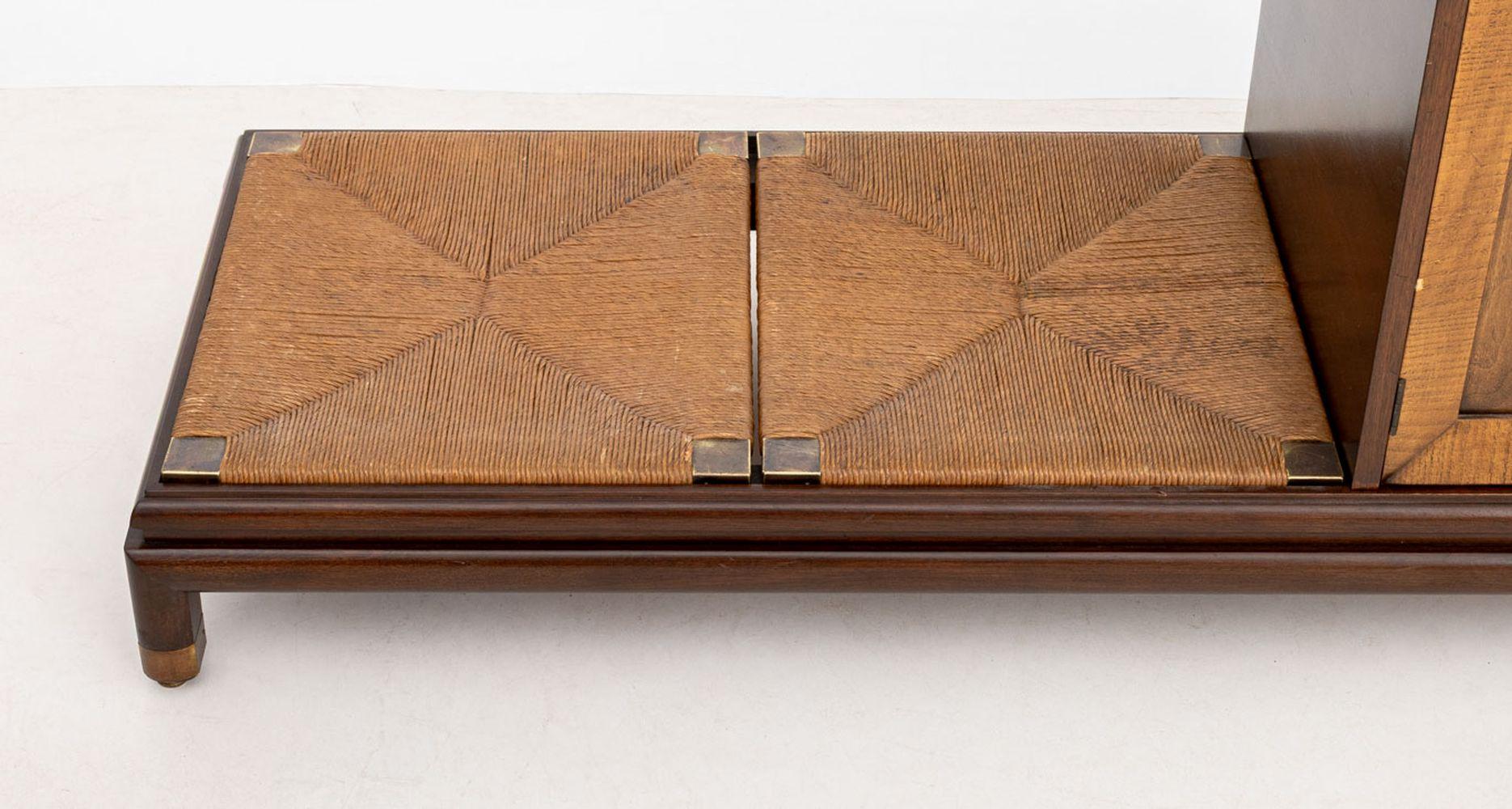Mid-Century Modern Renzo Rutili for Johnson Mahogany Cabinet & Bench For Sale