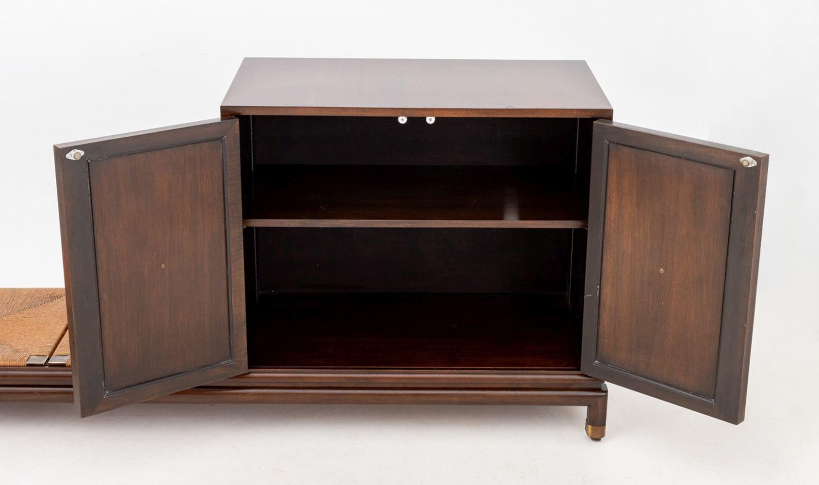 British Renzo Rutili for Johnson Mahogany Cabinet & Bench For Sale