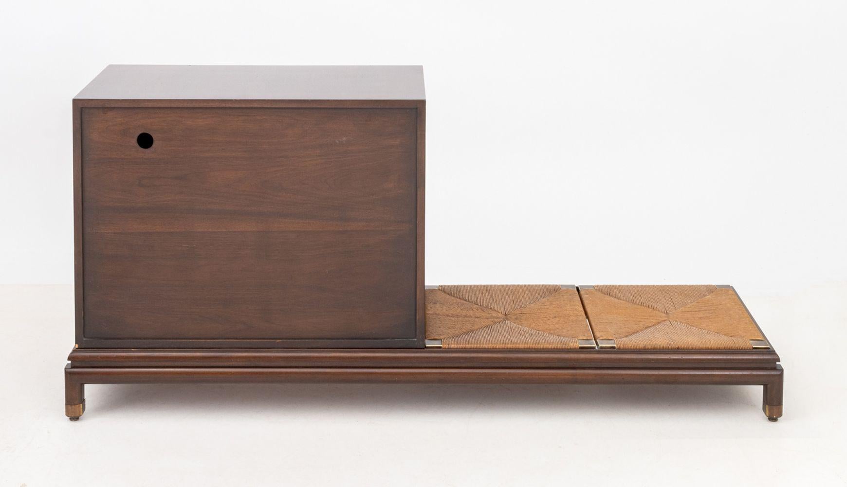 20th Century Renzo Rutili for Johnson Mahogany Cabinet & Bench For Sale