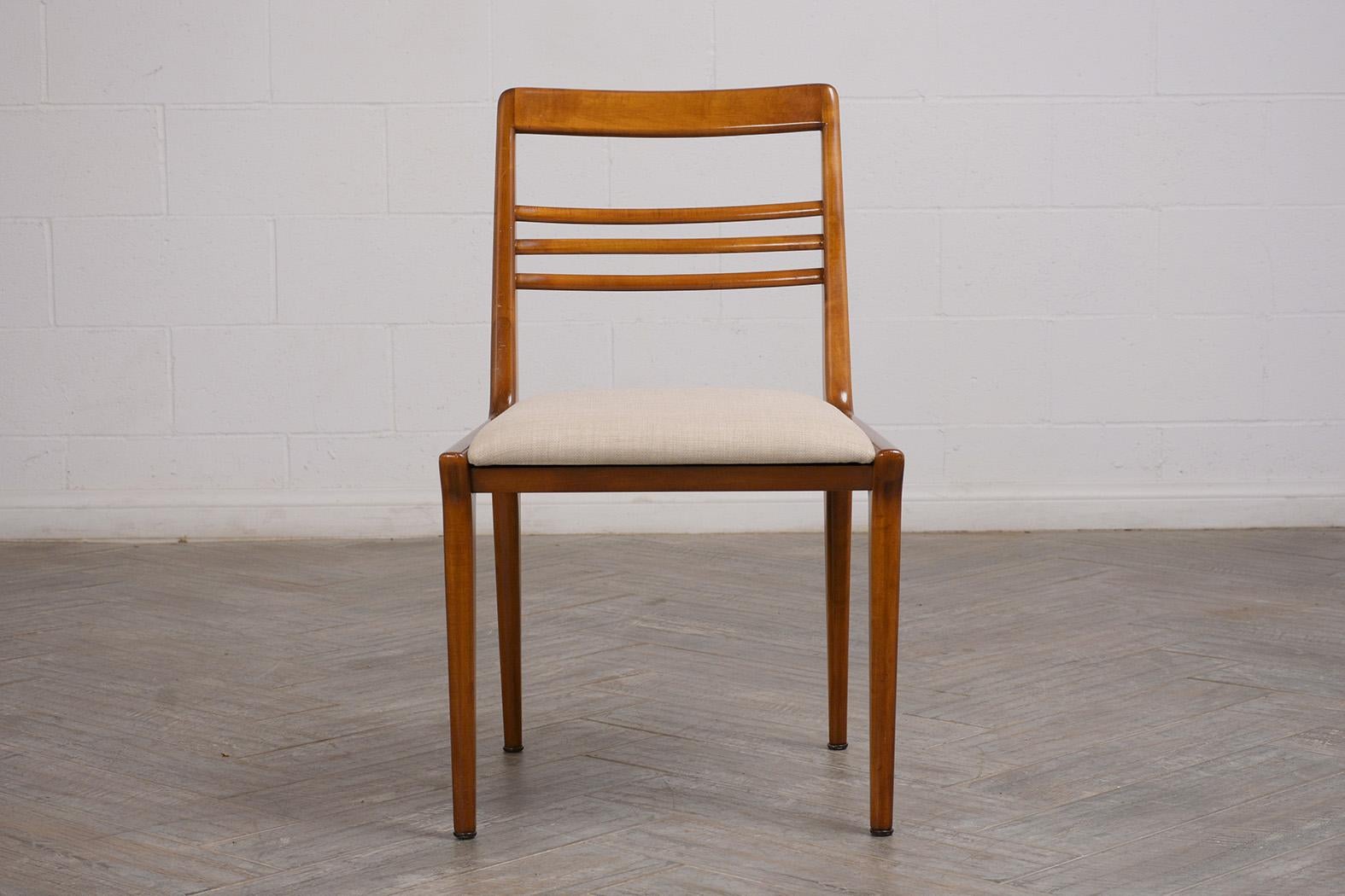 Renzo Rutili for Johnson Furniture: Restored Mid-Century Maple Dining Chair Set 3