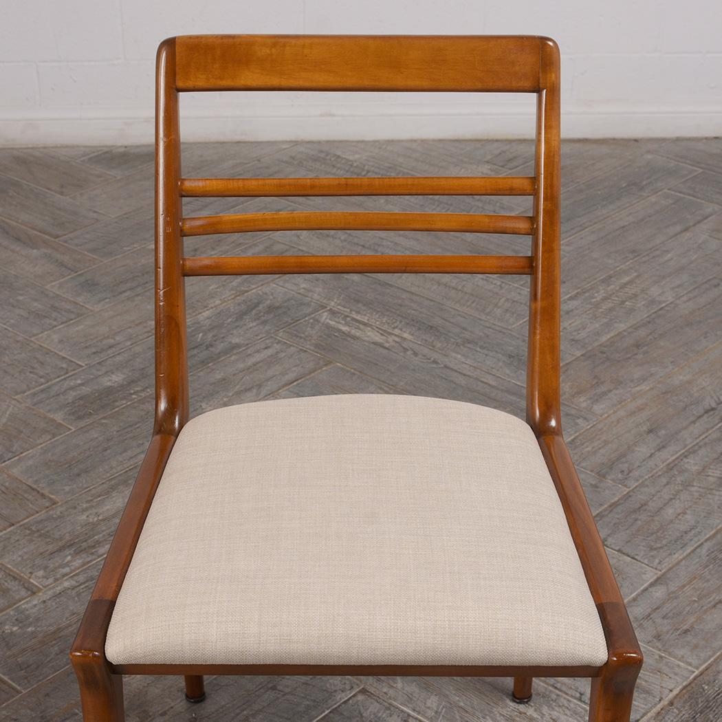 Renzo Rutili for Johnson Furniture: Restored Mid-Century Maple Dining Chair Set 4