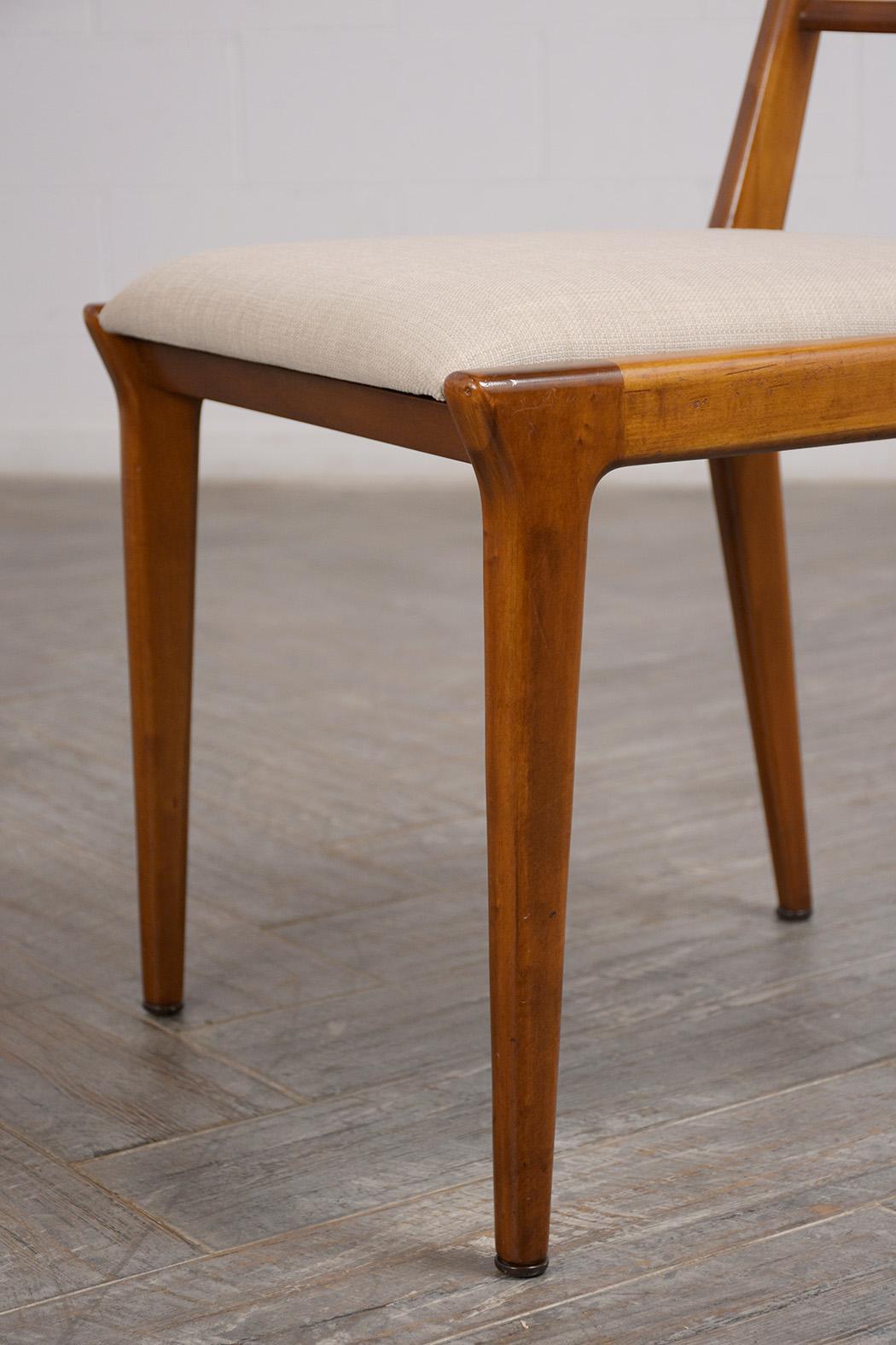 Renzo Rutili for Johnson Furniture: Restored Mid-Century Maple Dining Chair Set 5