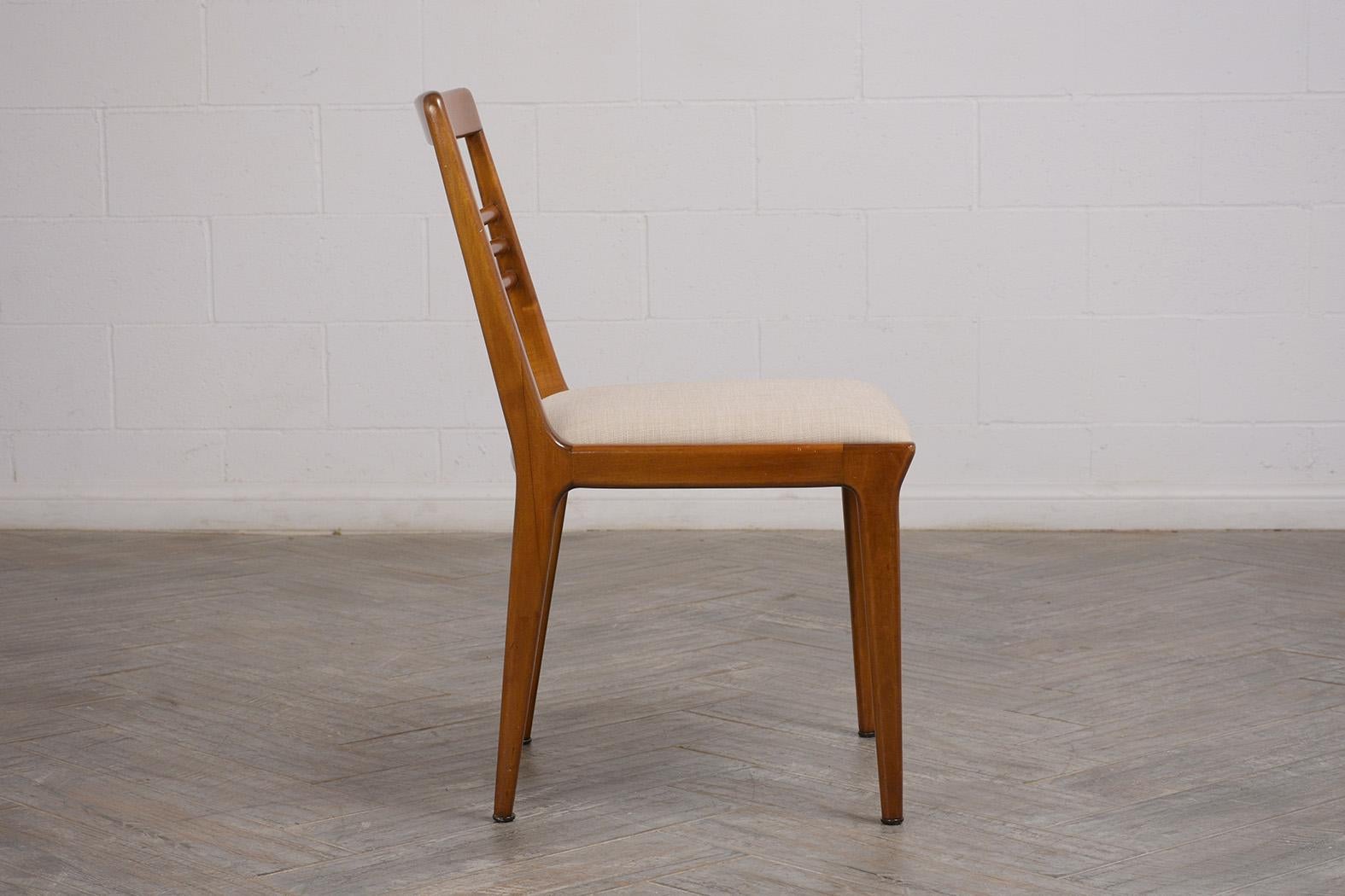 Renzo Rutili for Johnson Furniture: Restored Mid-Century Maple Dining Chair Set 6