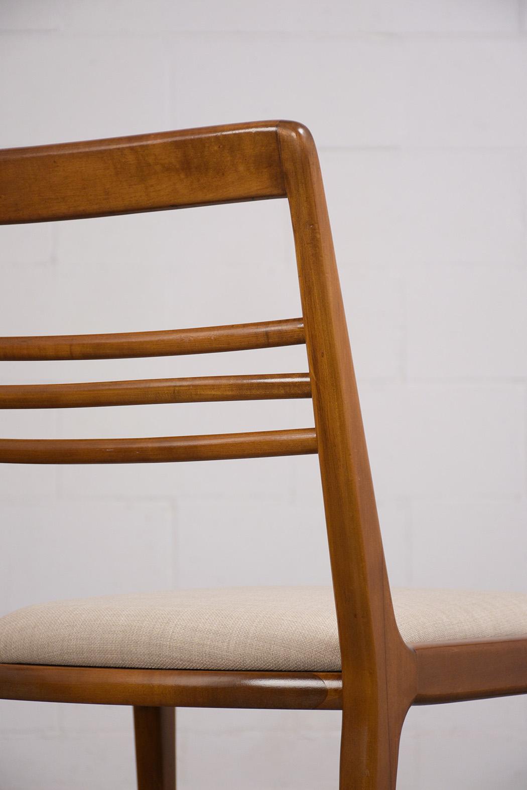 Renzo Rutili for Johnson Furniture: Restored Mid-Century Maple Dining Chair Set 8