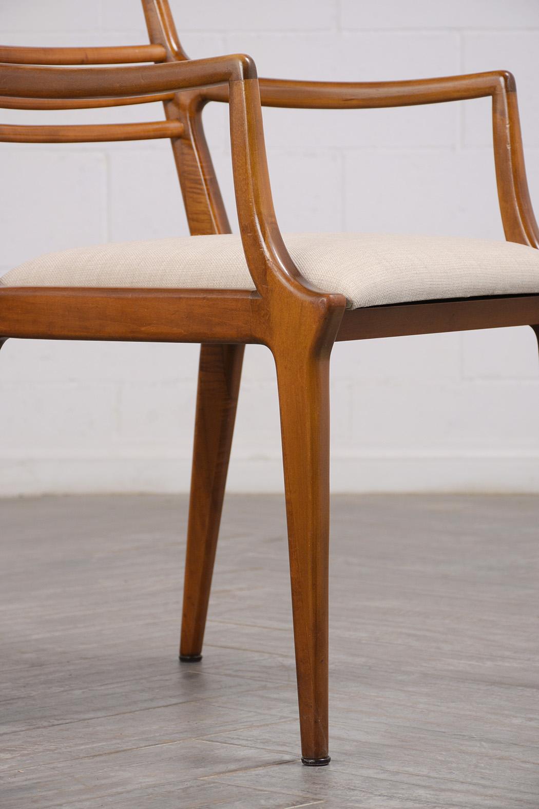 American Renzo Rutili for Johnson Furniture: Restored Mid-Century Maple Dining Chair Set