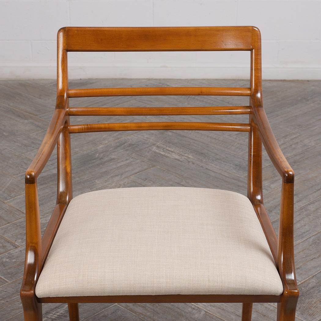 Fabric Renzo Rutili for Johnson Furniture: Restored Mid-Century Maple Dining Chair Set