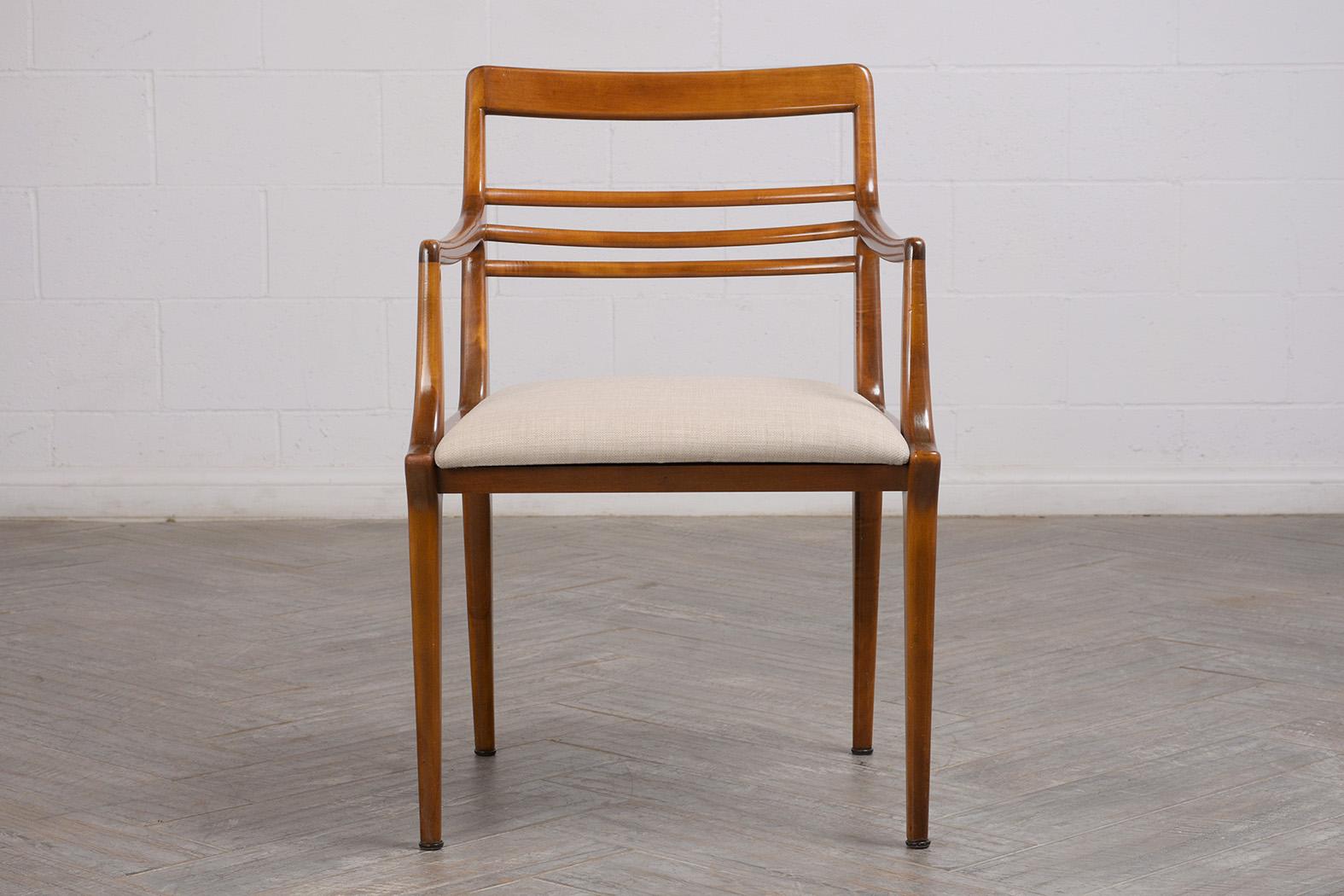 Renzo Rutili for Johnson Furniture: Restored Mid-Century Maple Dining Chair Set 1