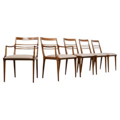 Renzo Rutili for Johnson Furniture: Restored Mid-Century Maple Dining Chair Set