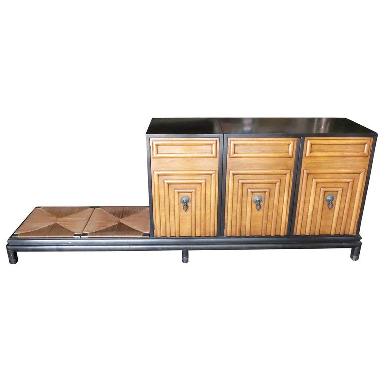 Renzo Rutili Storage Cabinet with Bench for Johnson Furniture For Sale