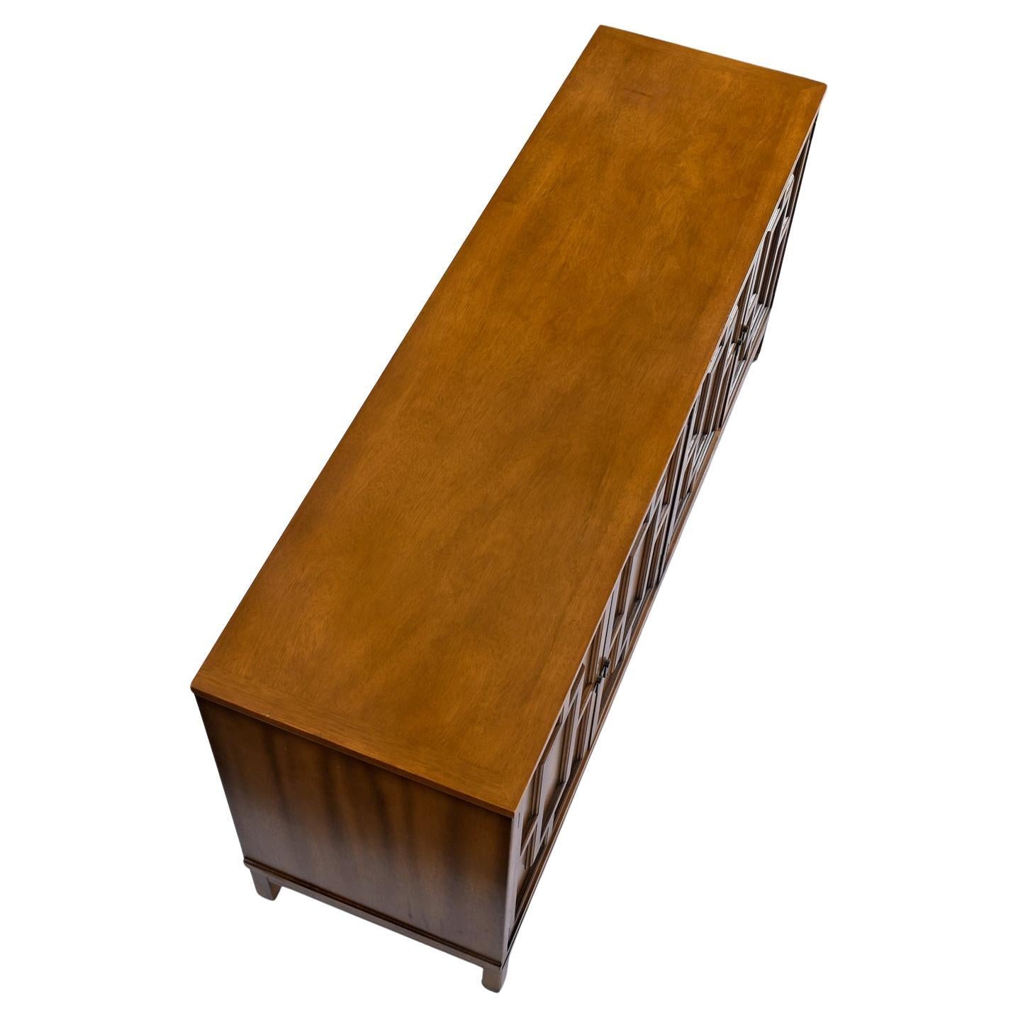 Mid-20th Century Renzo Rutili Style Fretwork Credenza Buffet