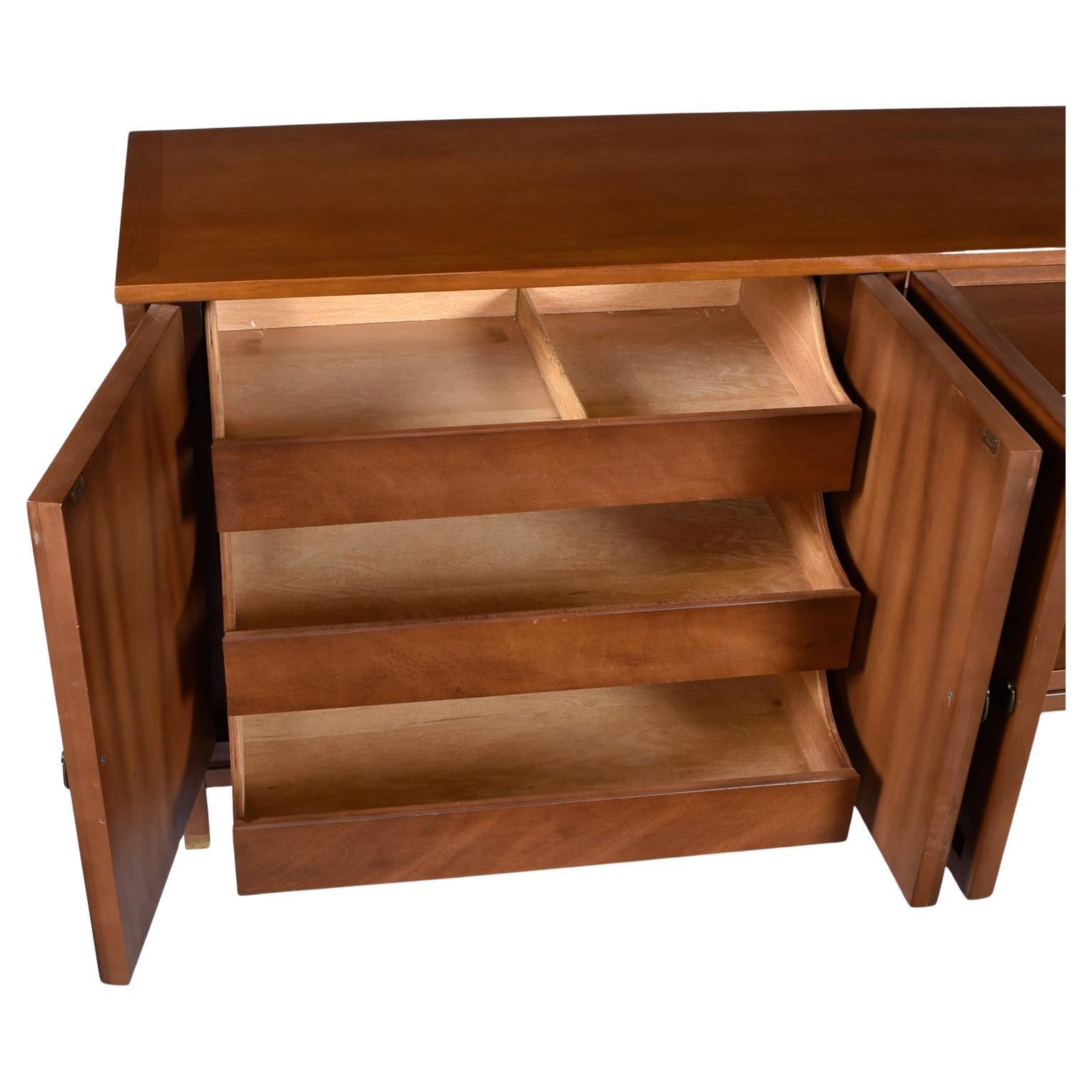 Brass Renzo Rutili Style Fretwork Credenza Buffet
