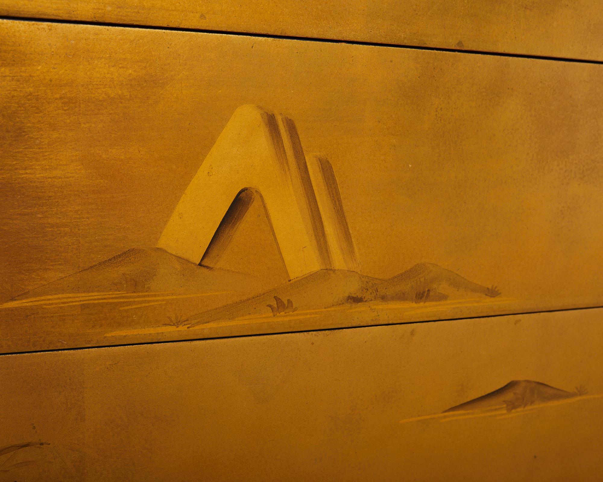 Renzo Rutilli Chinoiserie Decorated Gold Leaf Cabinet Credenza 7