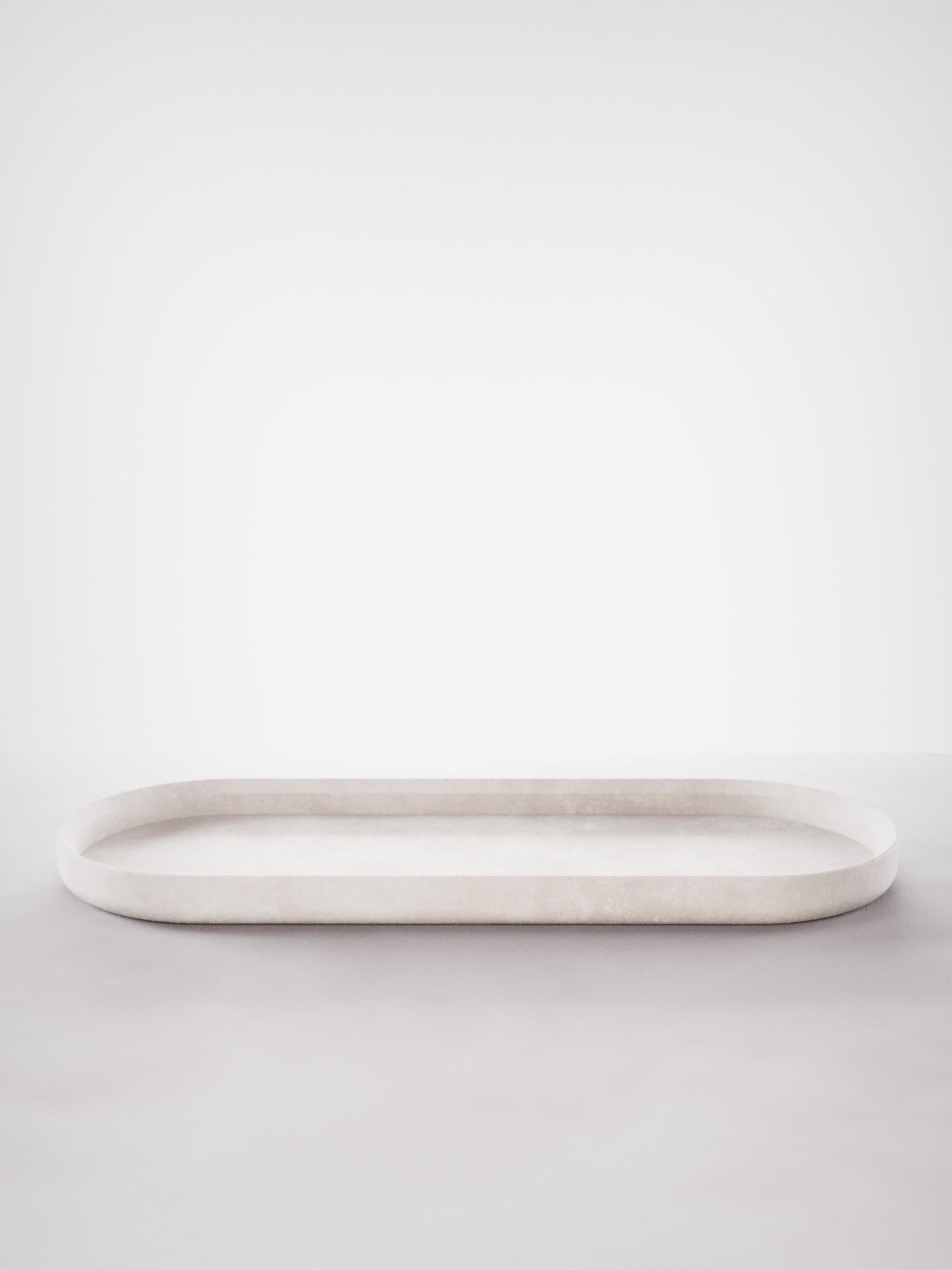 Modern Renzo Set Concrete Tray Made In Italy White&Light Blue Cement Christmas Edition For Sale
