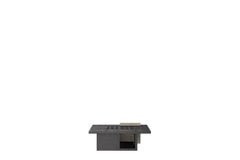 Black Oak & Travertine Table with Sculptural Detail by Ultramobili