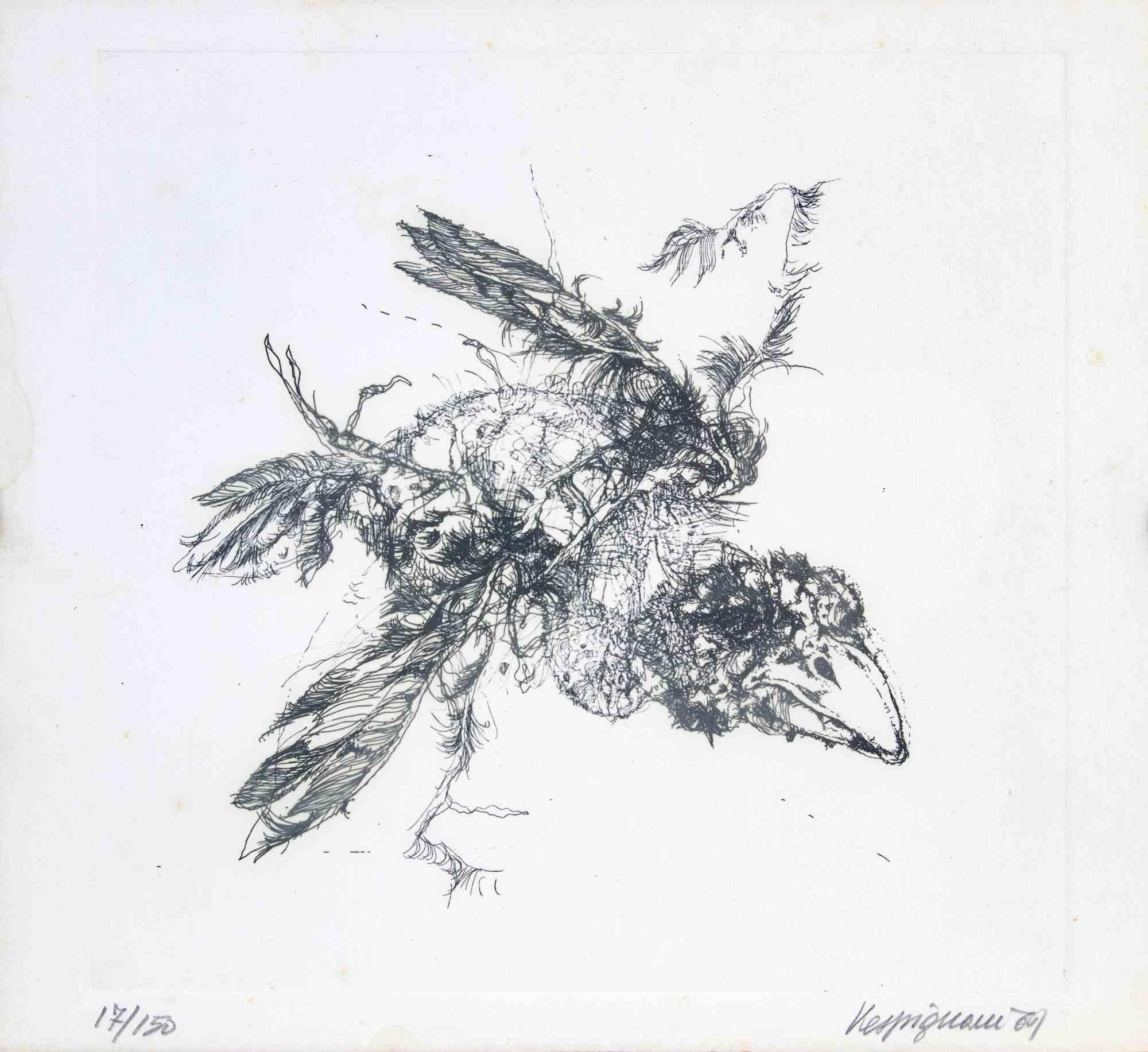 Bird est une œuvre d'art moderne réalisée par Renzo Vespignani en 1969.

Lithographie en noir et blanc.

Signé à la main, daté et numéroté dans la marge inférieure.

Édition de 17/50.