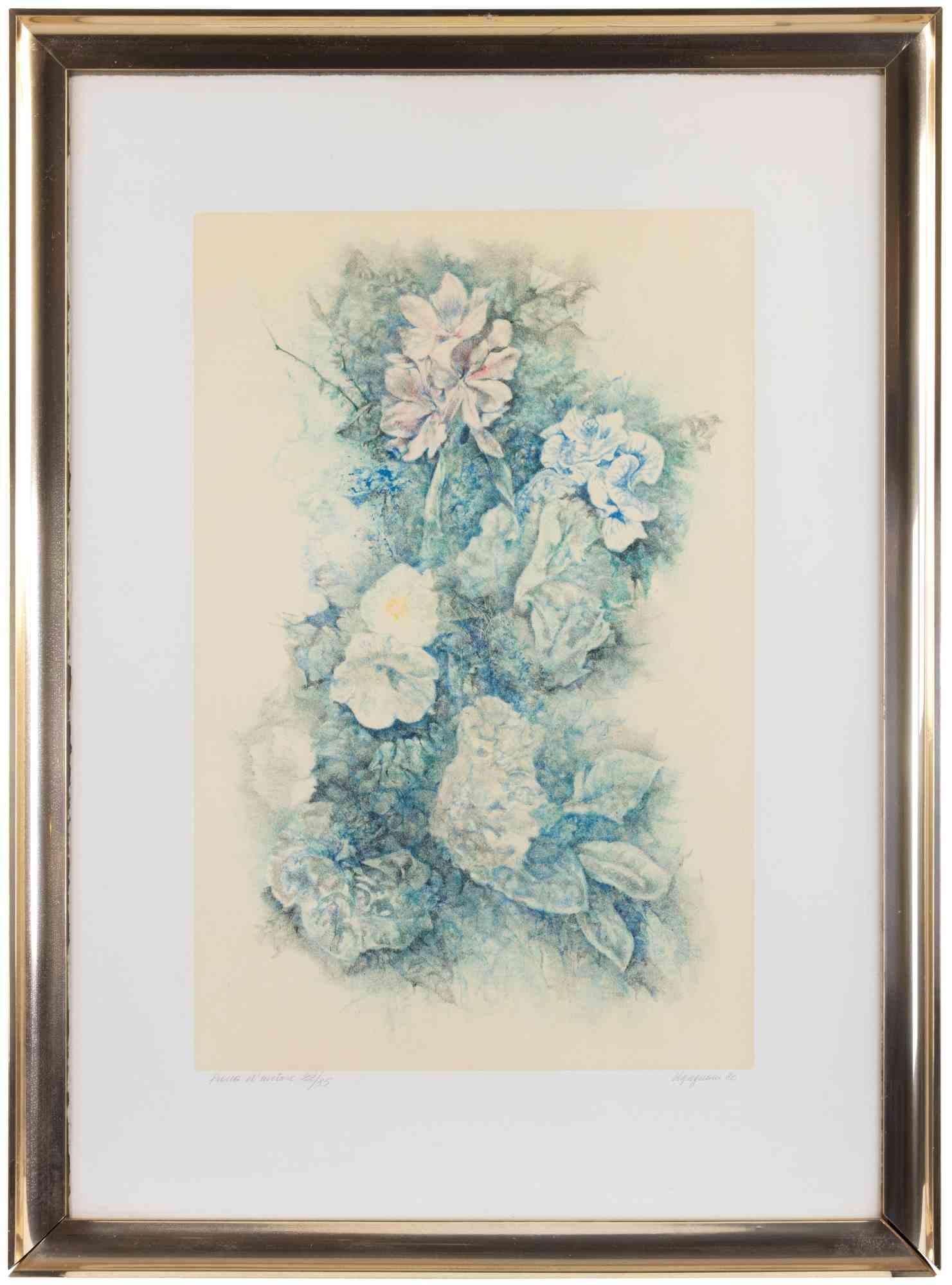 Flowers - Lithograph by Renzo Vespignani - 1980