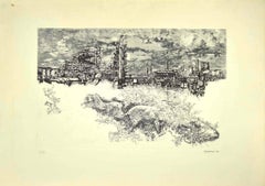 Landscape -  Etching by Renzo Vespignani - 1974