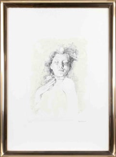 Sleeping Girl - Lithograph by Renzo Vespignani - 1978