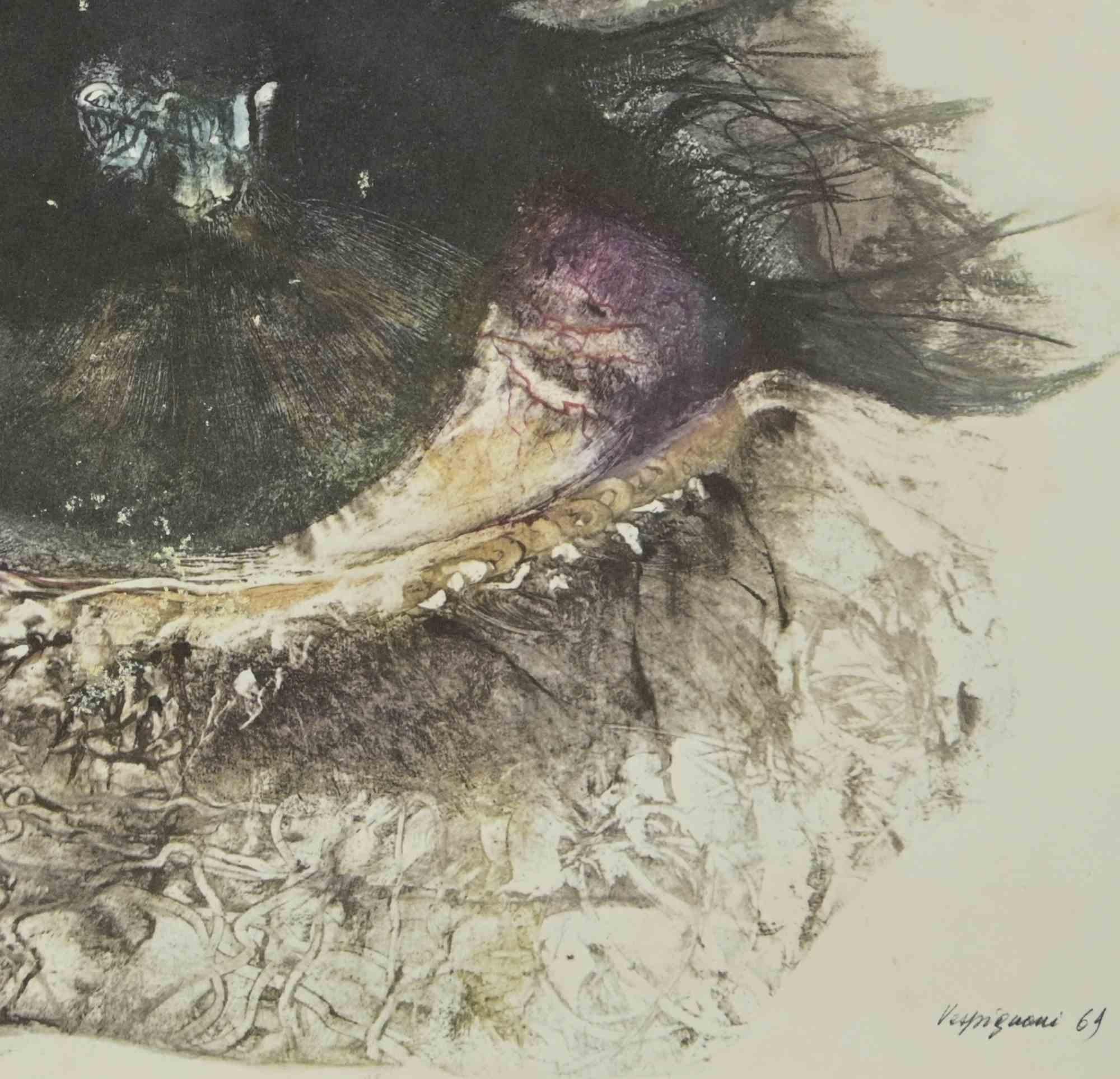Los Ojos - Grabado de Renzo Vespignani - Años 60 en venta 1