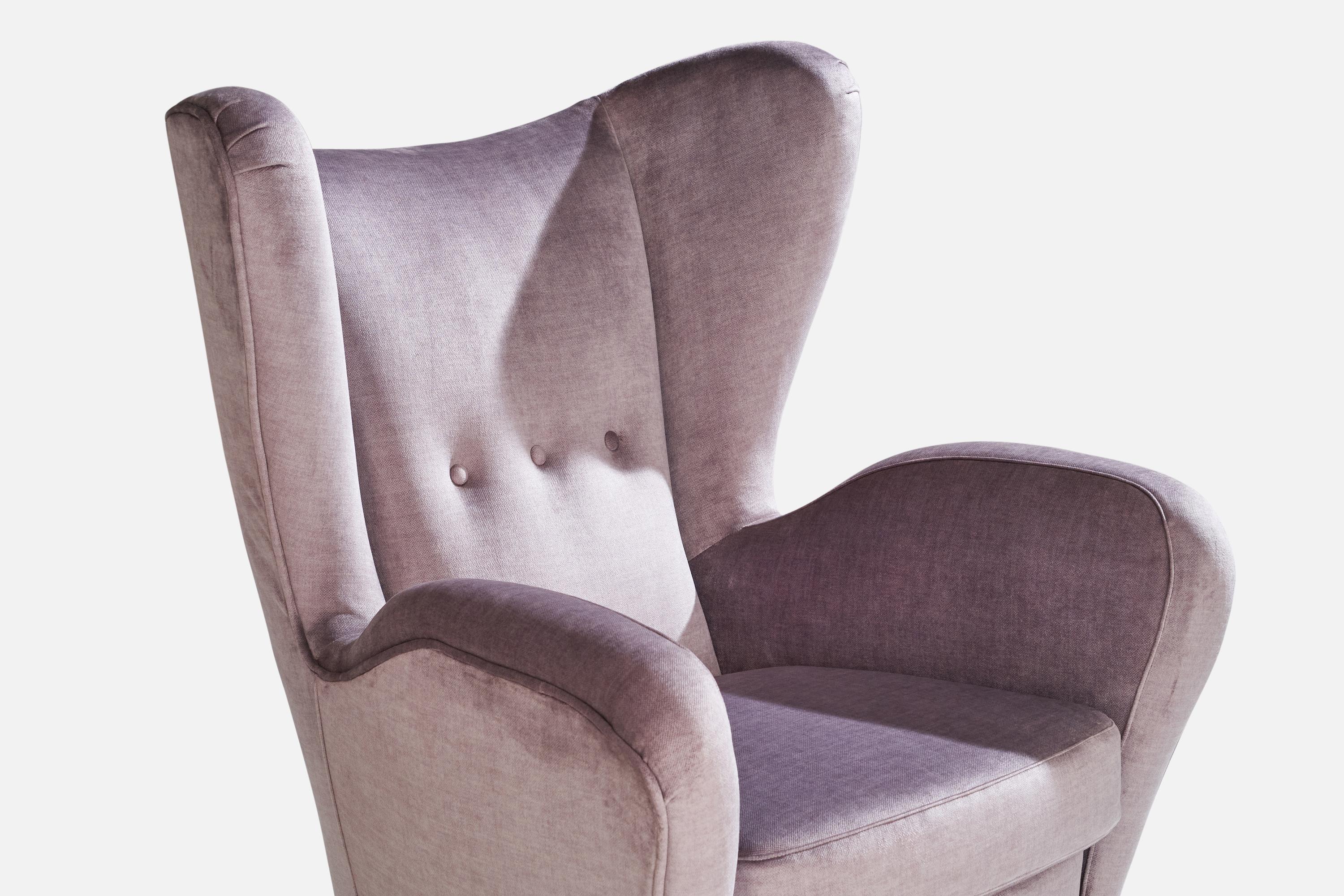Attribution Renzo Zavenella, chaises longues, velours, bois, Italie, années 1940 en vente 3