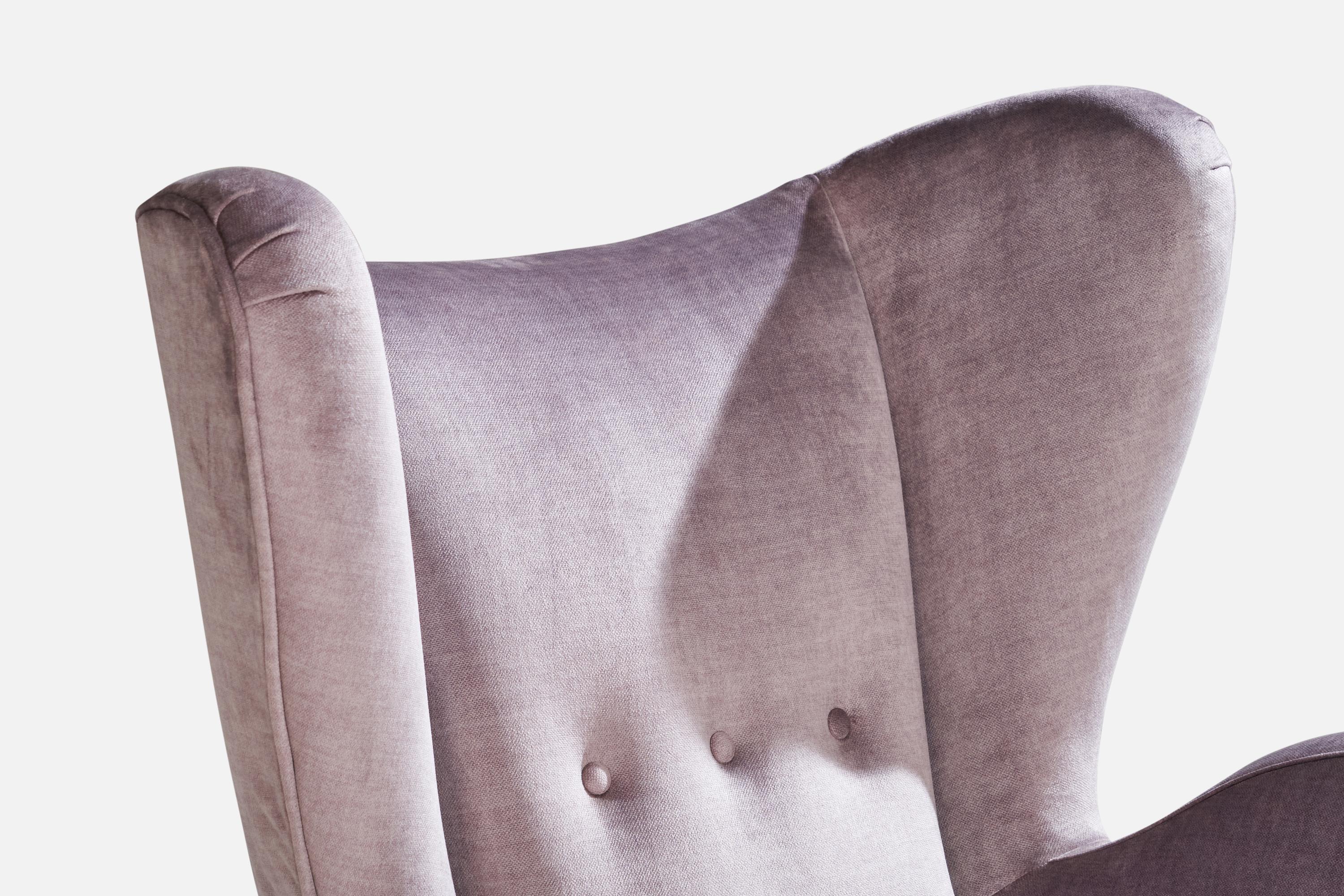 Attribution Renzo Zavenella, chaises longues, velours, bois, Italie, années 1940 en vente 5